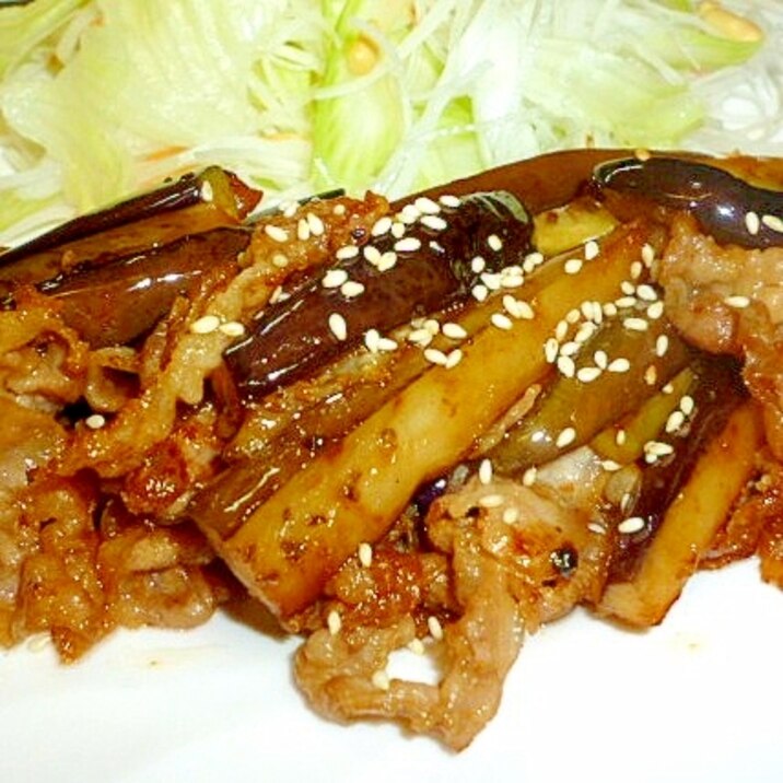 ご飯が進む☆細切り茄子と豚肉の甘辛炒め♪